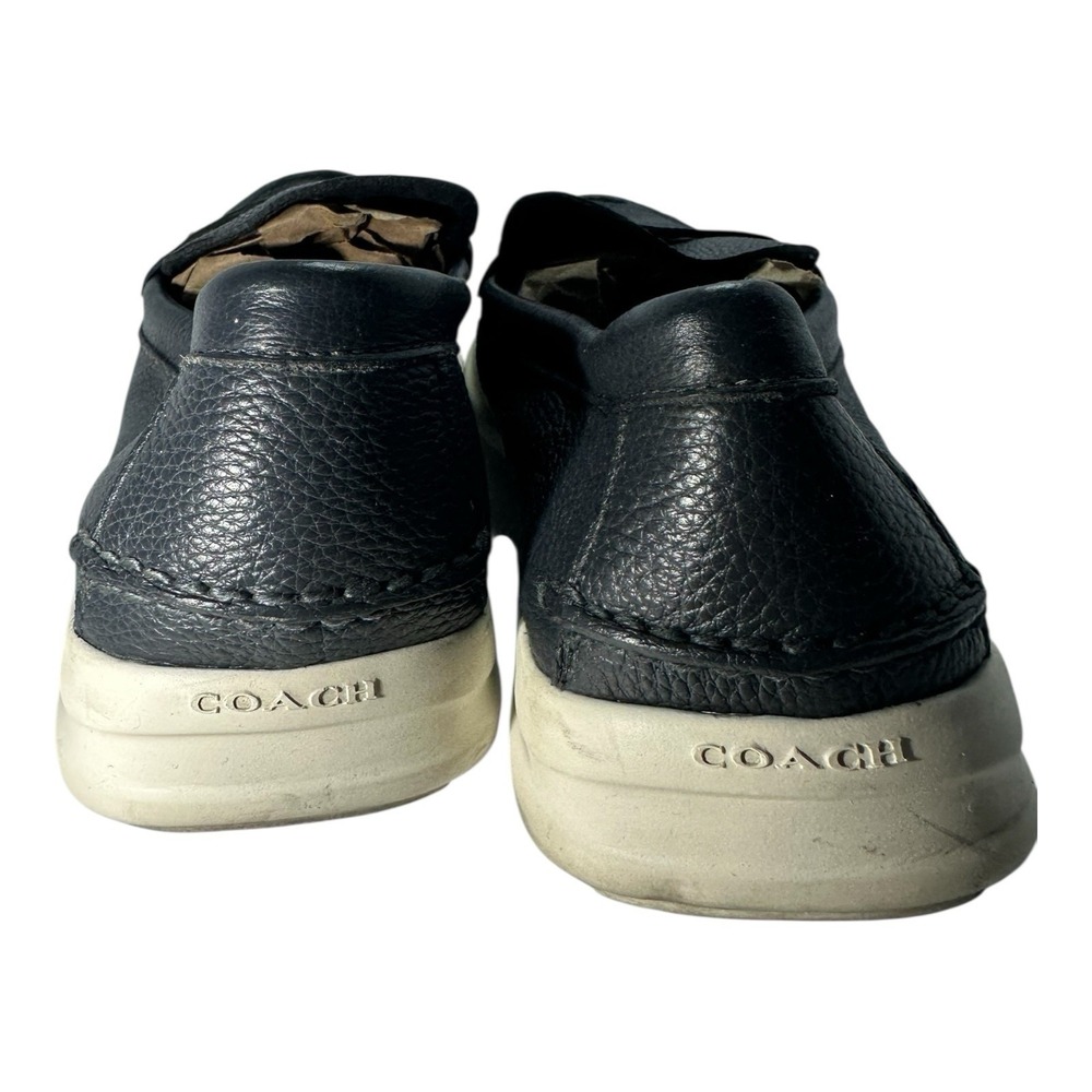 Coach Men Navy Blue Pebbled Leather Nantucket Penny Loafer Size‎ 11.5D - Picture 2 of 10